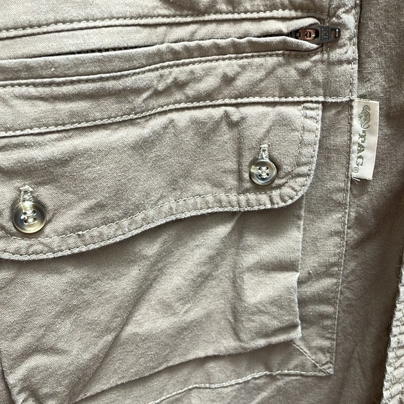 TAG Safari left handed Hunter khaki long sleeve button shirt XL - Picture 5 of 7